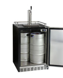 Kegco 24" Wide Single Tap Stainless Steel Built-In Right Hinge Kegerator With Kit