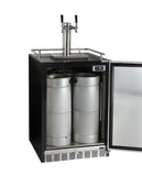 24" Wide Dual Tap Stainless Steel BuiltIn Left Hinge Kegerator with Kit