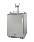 Kegco Dual Faucet Digital Outdoor Undercounter Left Hinge Kegerator with X-CLUSIVE Premium Direct Draw Kit
