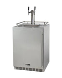 Kegco Dual Faucet Digital Outdoor Undercounter Left Hinge Kegerator with X-CLUSIVE Premium Direct Draw Kit