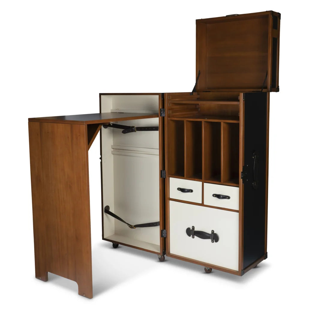 Authentic Models Explorer Desk Trunk Liquor Cabinet
