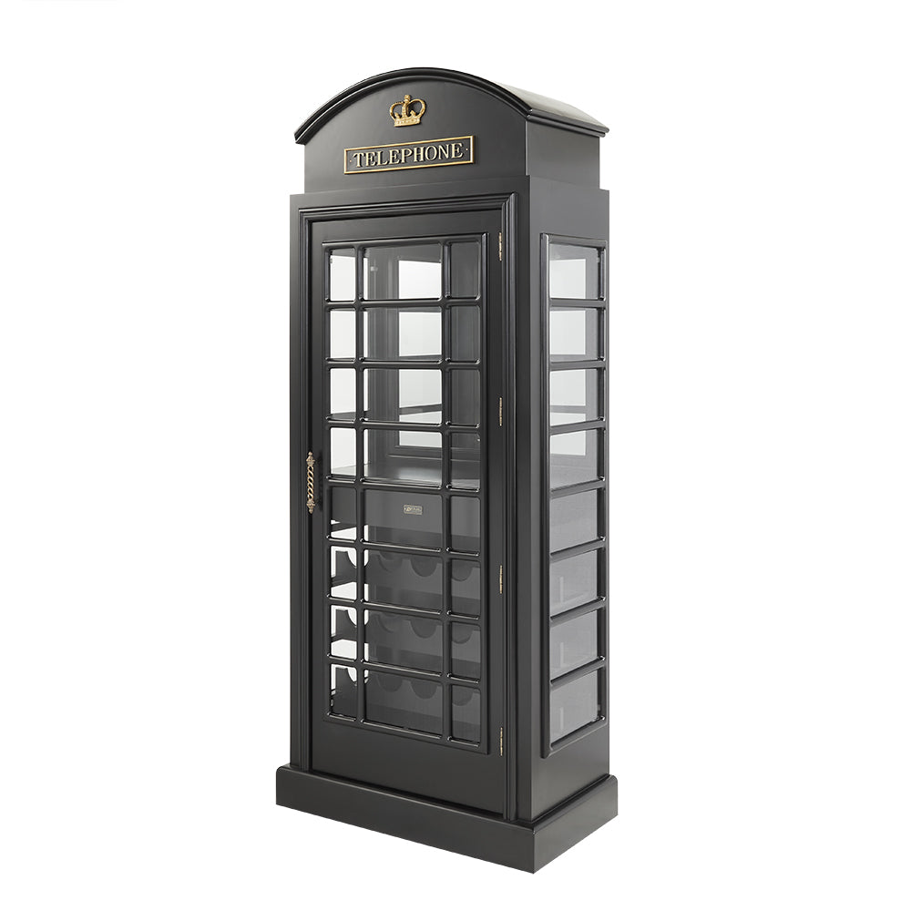 RAM Game Room Old English Telephone Booth Bar Cabinet