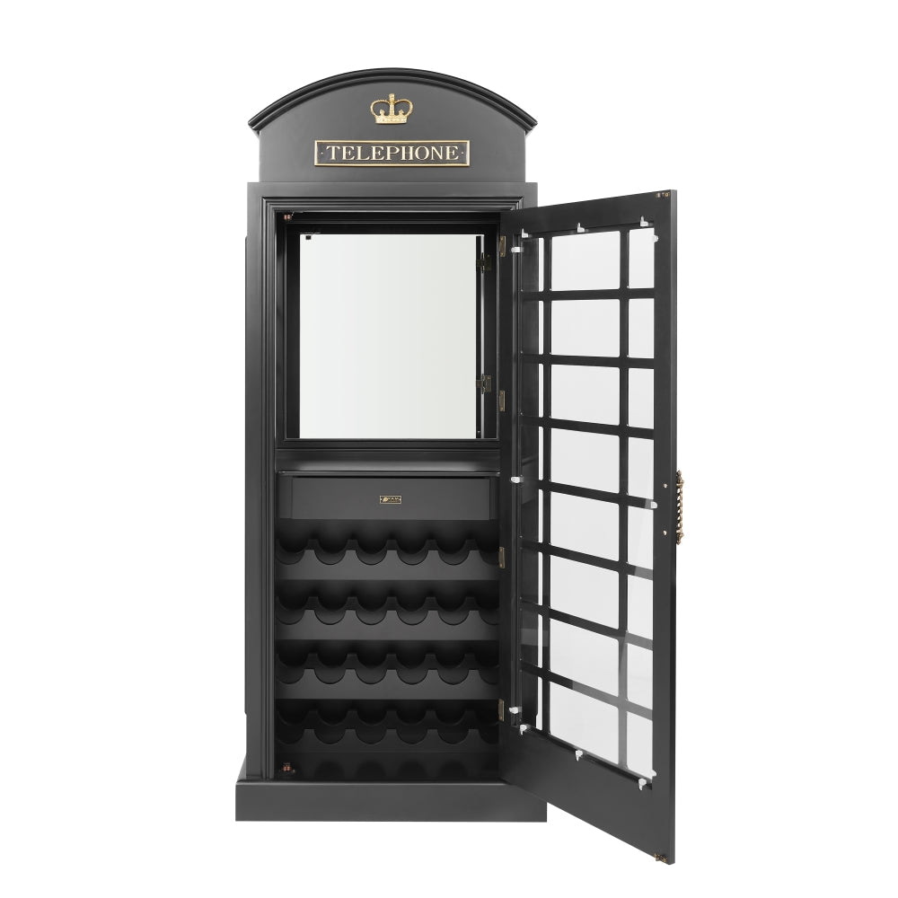 RAM Game Room Old English Telephone Booth Bar Cabinet