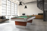 Brunswick Billiards Centennial 9' Slate Pool Table in Rosewood Chrome w/ Gully Return