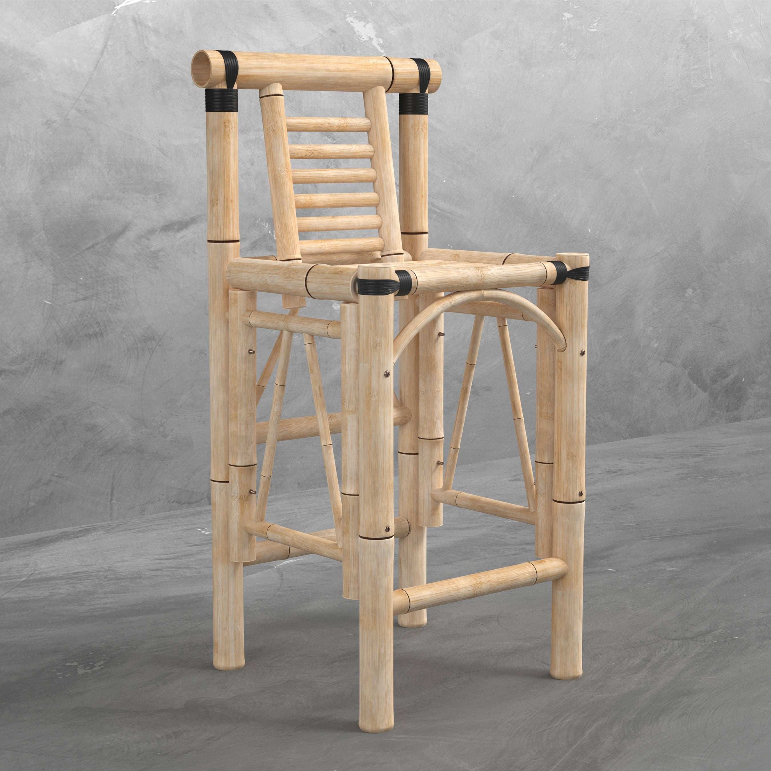 RAM Game Room Set of Two Bamboo Tiki Bar Stools