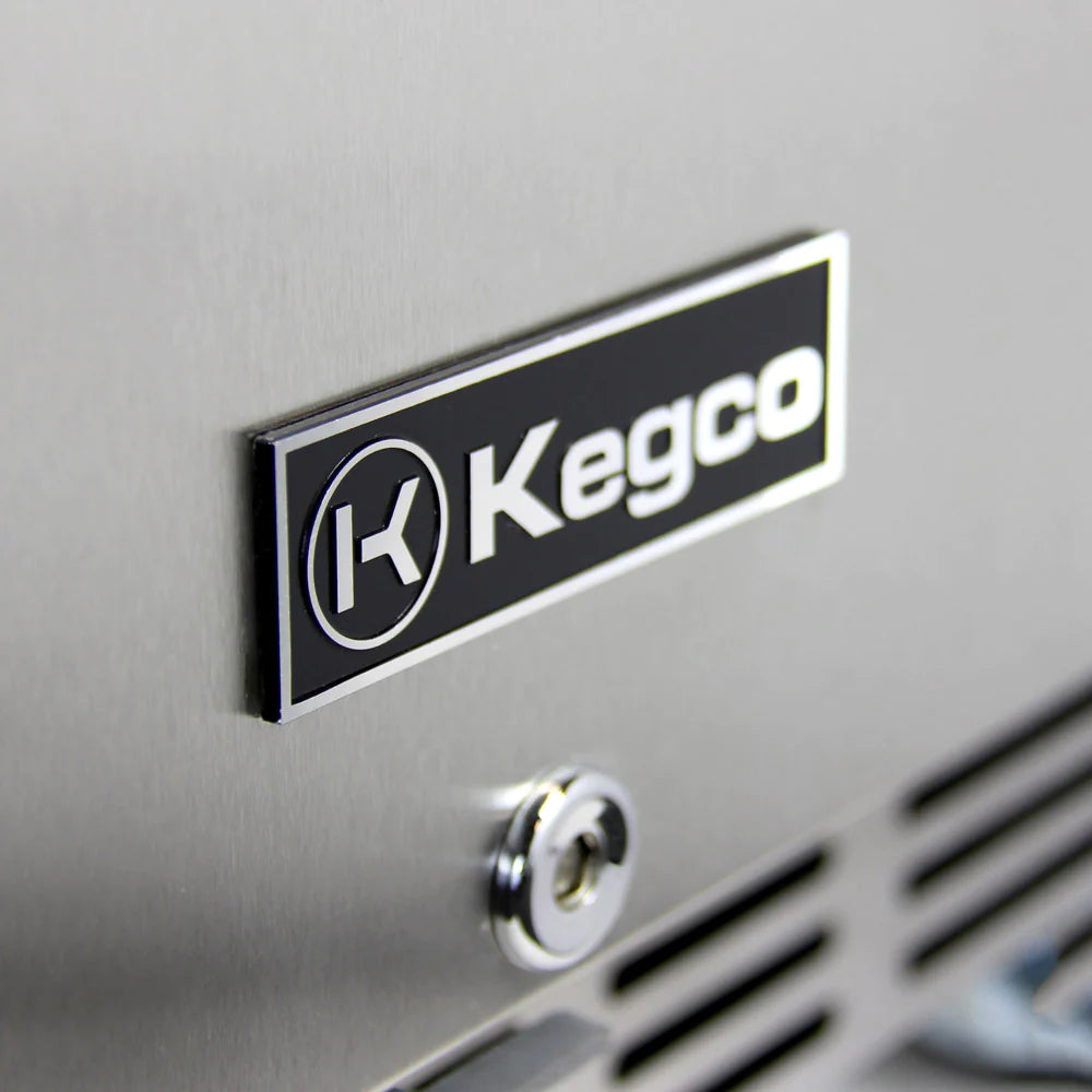Kegco Full Size Digital Outdoor Undercounter Left Hinge Kegerator with X-CLUSIVE Premium Direct Draw Kit