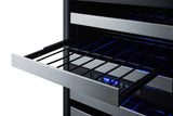 Summit 24" Wide Combination Dual-Zone Wine Cellar and 2-Drawer All-Refrigerator (Panels Not Included)
