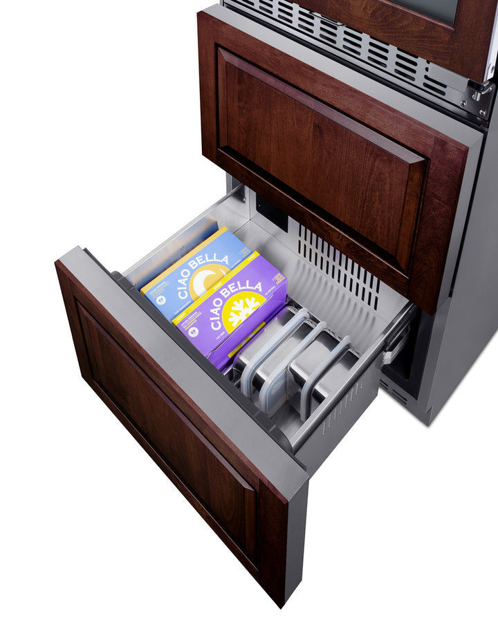Summit 24" Wide Combination Dual-Zone Wine Cellar and 2-Drawer All-Freezer (Panels Not Included)