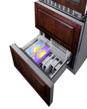 Summit 24" Wide Combination Dual-Zone Wine Cellar and 2-Drawer All-Freezer (Panels Not Included)