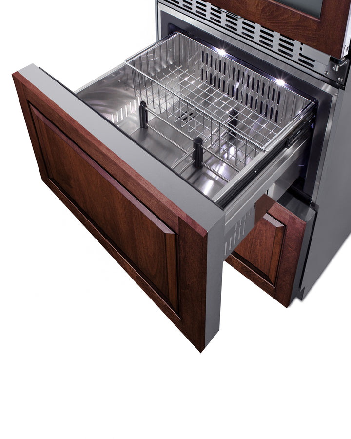 Summit 24" Wide Combination Dual-Zone Wine Cellar and 2-Drawer All-Refrigerator (Panels Not Included)