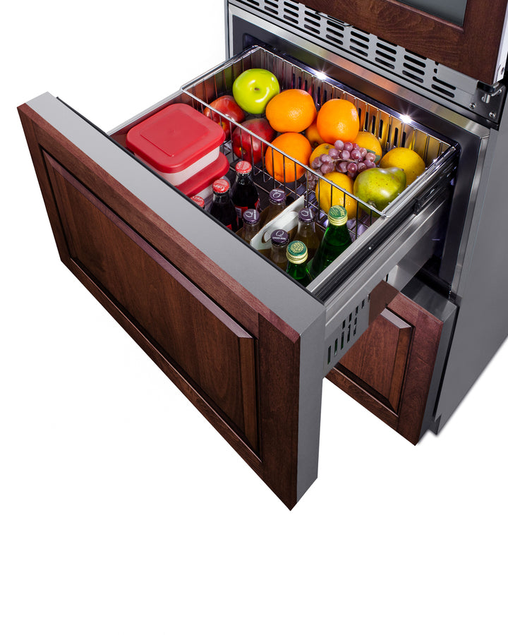 Summit 24" Wide Combination Dual-Zone Wine Cellar and 2-Drawer All-Refrigerator (Panels Not Included)