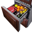 Summit 24" Wide Combination Dual-Zone Wine Cellar and 2-Drawer All-Refrigerator (Panels Not Included)