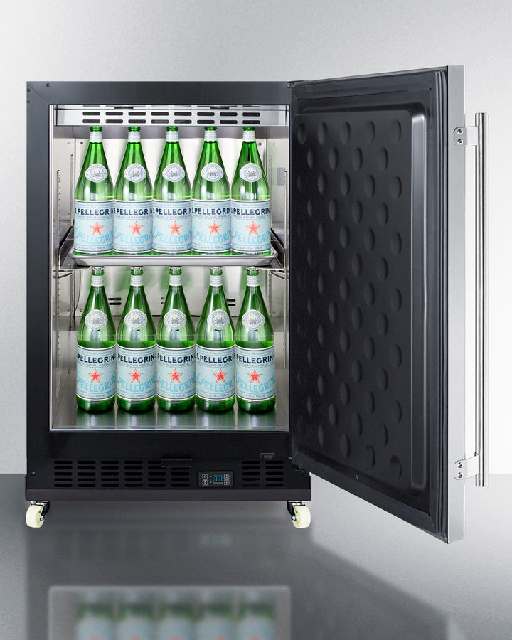 Summit Appliance 24" Wide Built-In Mini Reach-In Beverage Center with Dolly