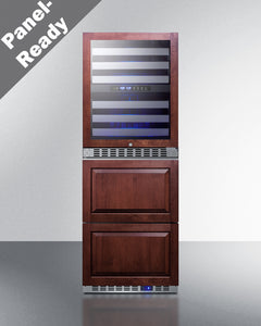 Summit 24" Wide Combination Dual-Zone Wine Cellar and 2-Drawer All-Freezer (Panels Not Included)