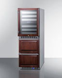 Summit 24" Wide Combination Dual-Zone Wine Cellar and 2-Drawer All-Refrigerator (Panels Not Included)