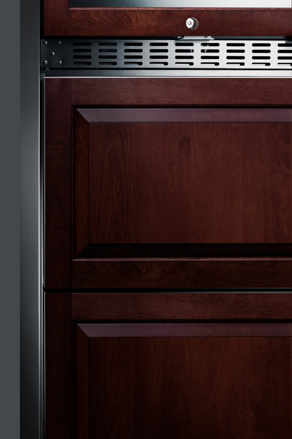 Summit 24" Wide Combination Dual-Zone Wine Cellar and 2-Drawer All-Freezer (Panels Not Included)