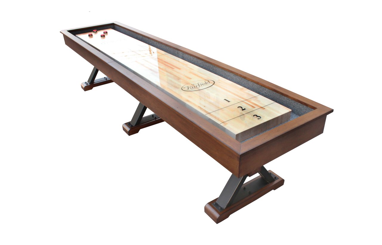 Playcraft 12' Santa Fe Pro-Style Shuffleboard Table in Cocoa Bean