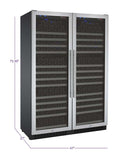 Allavino 47" Wide FlexCount II Tru-Vino 354 Bottle Dual Zone Stainless Steel Side-by-Side Wine Refrigerator