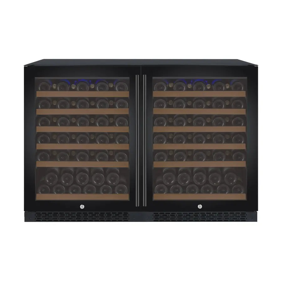 Allavino 47" Wide FlexCount II Tru-Vino 112 Bottle Dual Zone Black Side-by-Side Wine Refrigerator