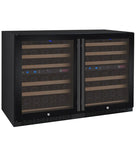 Allavino 47" Wide FlexCount II Tru-Vino 112 Bottle Four Zone Black Side-by-Side Wine Refrigerator