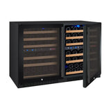 Allavino 47" Wide FlexCount II Tru-Vino 112 Bottle Four Zone Black Side-by-Side Wine Refrigerator