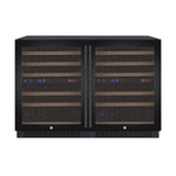 Allavino 47" Wide FlexCount II Tru-Vino 112 Bottle Four Zone Black Side-by-Side Wine Refrigerator