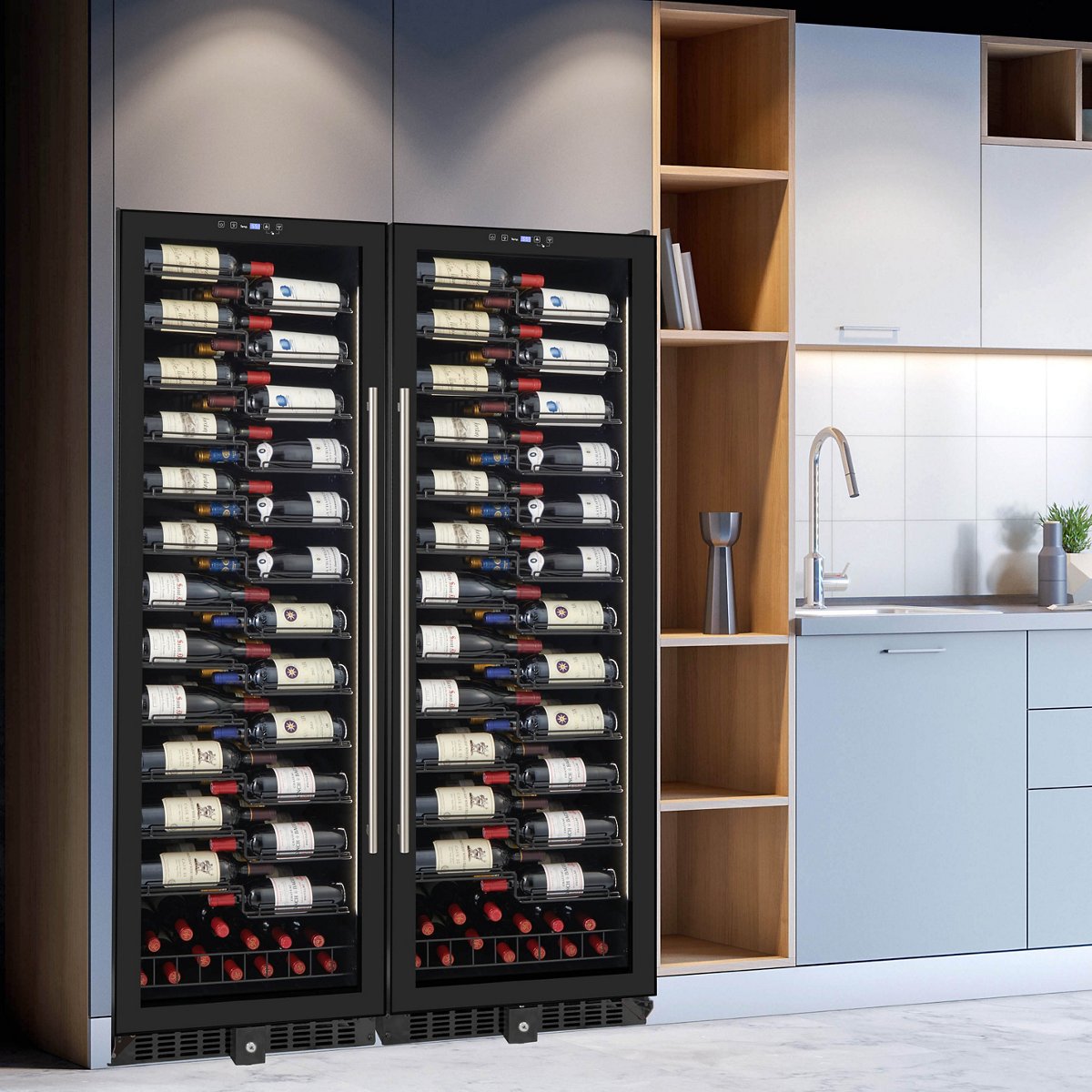 Wine Enthusiast VinoView 310-Bottle Double Wine Cellar