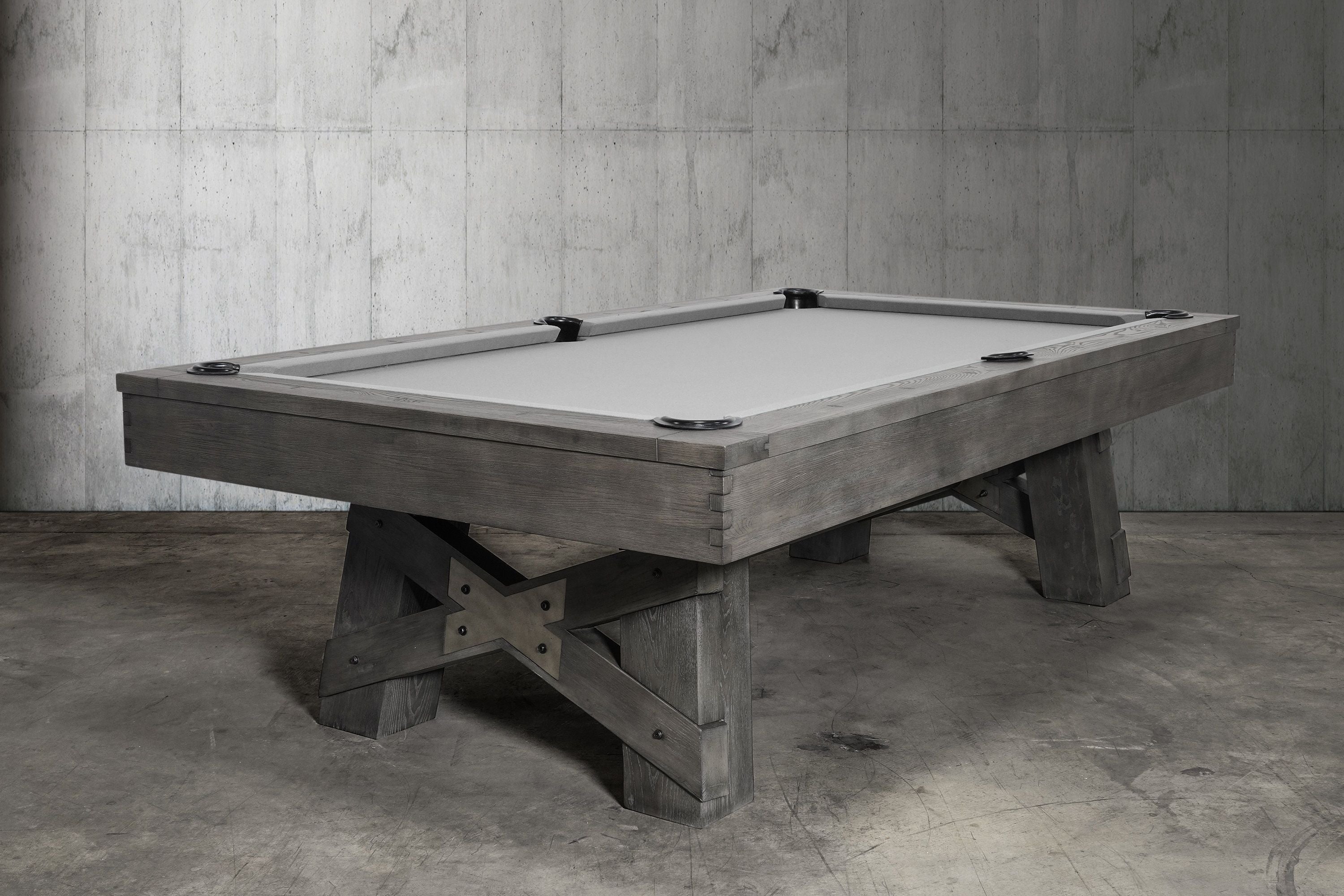 Nixon Georgia 8' Slate Pool Table in Grayson Grey Finish w/ Dining Top Option