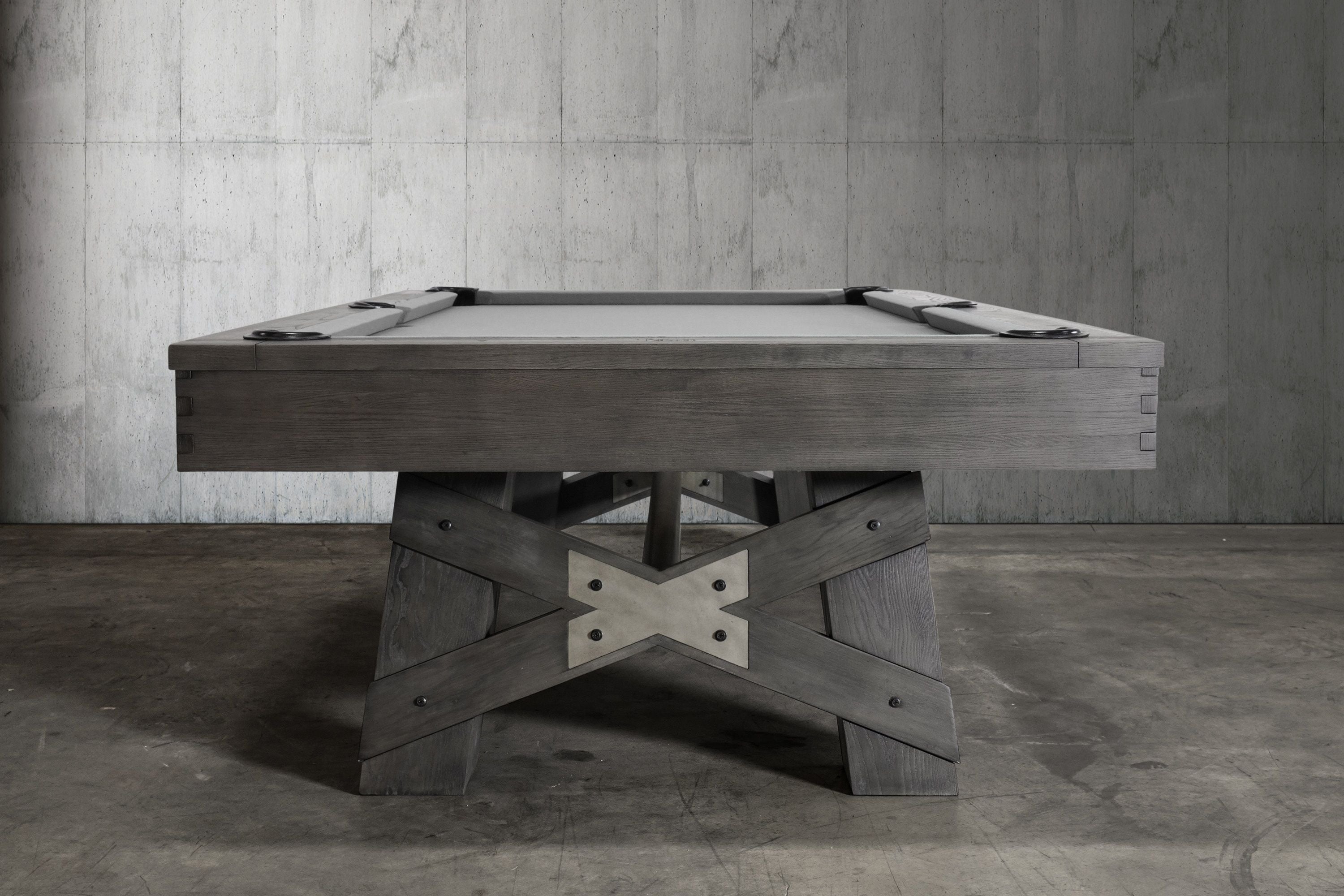 Nixon Georgia 8' Slate Pool Table in Grayson Grey Finish w/ Dining Top Option