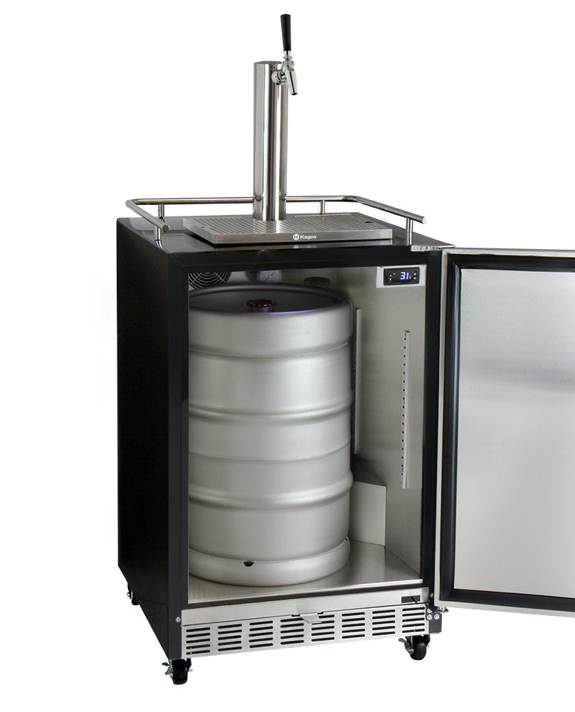 Kegco Full Size Digital Commercial Undercounter Kegerator with X-CLUSIVE Premium Direct Draw Kit - Left Hinge