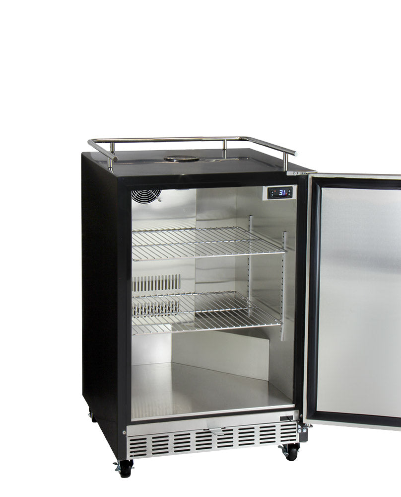 Kegco Full Size Digital Commercial Undercounter Kegerator with X-CLUSIVE Premium Direct Draw Kit - Left Hinge