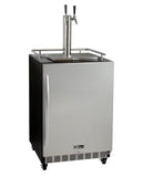 Kegco Dual Faucet Digital Commercial Undercounter Kegerator with X-CLUSIVE Premium Direct Draw Kit - Right Hinge