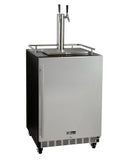 Kegco Dual Faucet Digital Commercial Undercounter Kegerator with X-CLUSIVE Premium Direct Draw Kit - Right Hinge