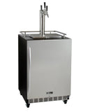 Kegco Three Faucet Digital Commercial Undercounter Kegerator with X-CLUSIVE Premium Direct Draw Kit - Right Hinge
