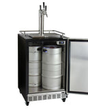 Kegco Three Faucet Digital Commercial Undercounter Kegerator with X-CLUSIVE Premium Direct Draw Kit - Left Hinge