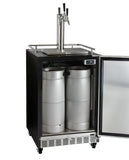 Kegco Three Faucet Digital Commercial Undercounter Kegerator with X-CLUSIVE Premium Direct Draw Kit - Left Hinge