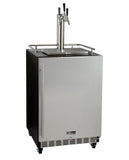 Kegco Three Faucet Digital Commercial Undercounter Kegerator with X-CLUSIVE Premium Direct Draw Kit - Right Hinge
