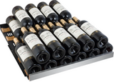 Allavino 47" Wide FlexCount II Tru-Vino 349 Bottle Three Zone Black Side-by-Side Wine Refrigerator