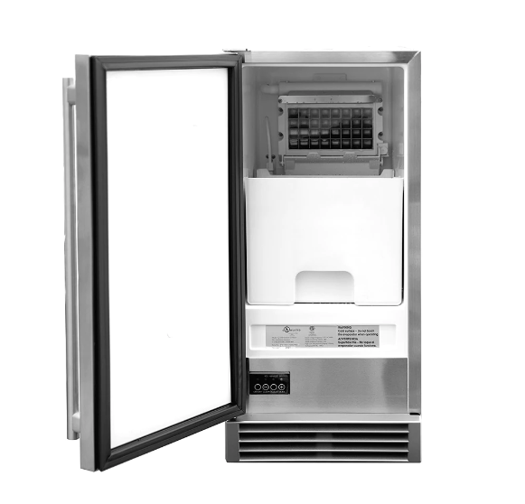 American Made Grills 15" UL Outdoor Rated Ice Maker w/Stainless Door - 50 lb. Capacity