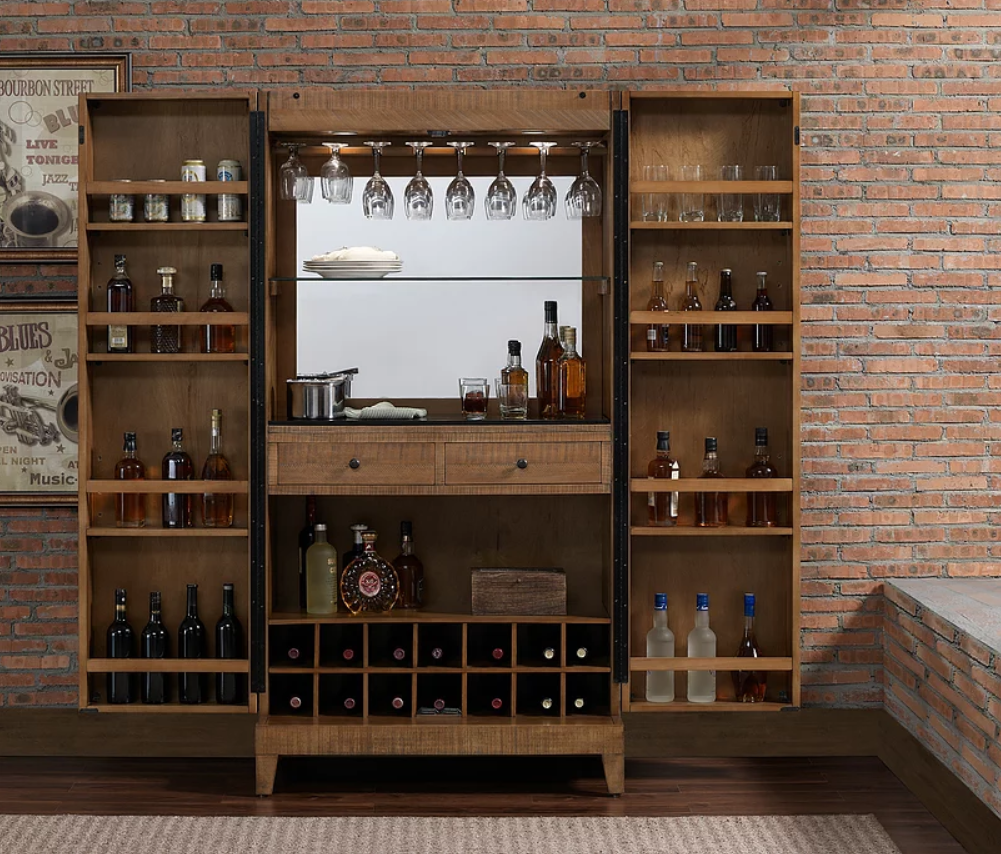 American Heritage Billiards Braxton Wine and Spirit Cabinet