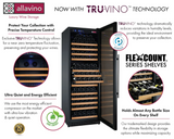 Allavino 47" Wide FlexCount II Tru-Vino 349 Bottle Three Zone Black Side-by-Side Wine Refrigerator