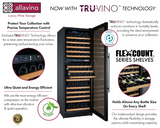 Allavino 47" Wide FlexCount II Tru-Vino 344 Bottle Four Zone Black Side-by-Side Wine Refrigerator