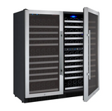 Allavino 47" Wide FlexCount II Tru-Vino 249 Bottle Three Zone Stainless Steel Side-by-Side Wine Refrigerator