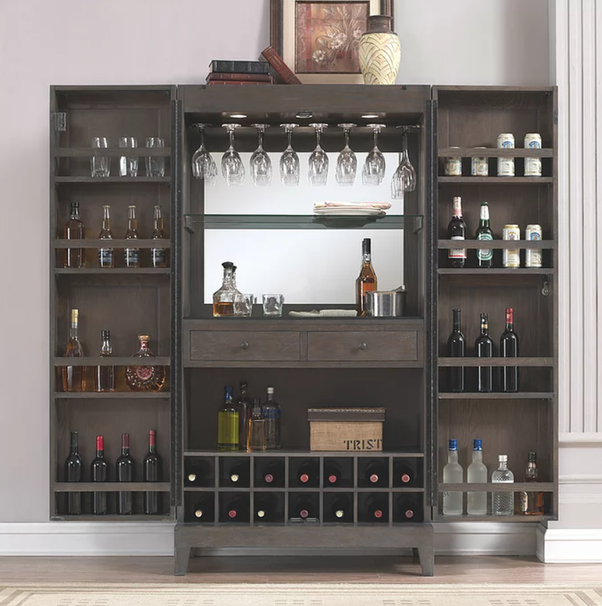 American Heritage Billiards Fairfield Wine Cabinet In Glacier