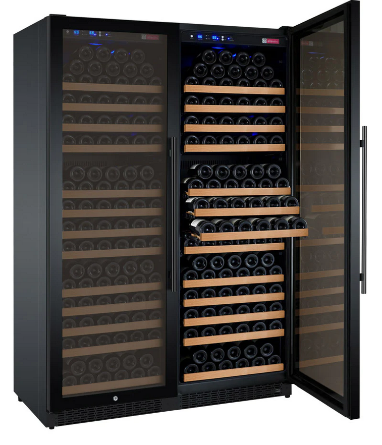 Allavino 47" Wide FlexCount II Tru-Vino 354 Bottle Dual Zone Black Side-by-Side Wine Refrigerator