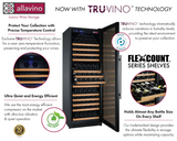 Allavino 47" Wide FlexCount II Tru-Vino 354 Bottle Dual Zone Black Side-by-Side Wine Refrigerator