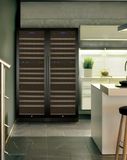 Allavino 47" Wide FlexCount II Tru-Vino 344 Bottle Four Zone Black Side-by-Side Wine Refrigerator