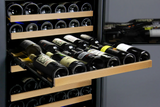 Allavino 47" Wide FlexCount II Tru-Vino 344 Bottle Four Zone Black Side-by-Side Wine Refrigerator