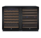 Allavino 47" Wide FlexCount II Tru-Vino 112 Bottle Three Zone Black Side-by-Side Wine Refrigerator