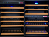 Allavino 47" Wide FlexCount II Tru-Vino 112 Bottle Three Zone Black Side-by-Side Wine Refrigerator